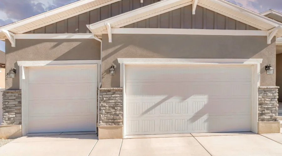 front view of a houses new garage doors fort collins co